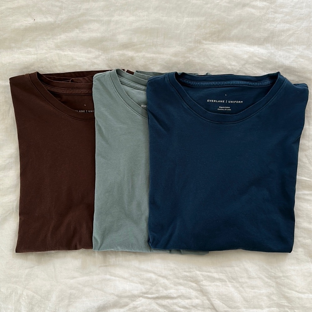 Everlane Uniform Organic t-shirts lot of 3 size large